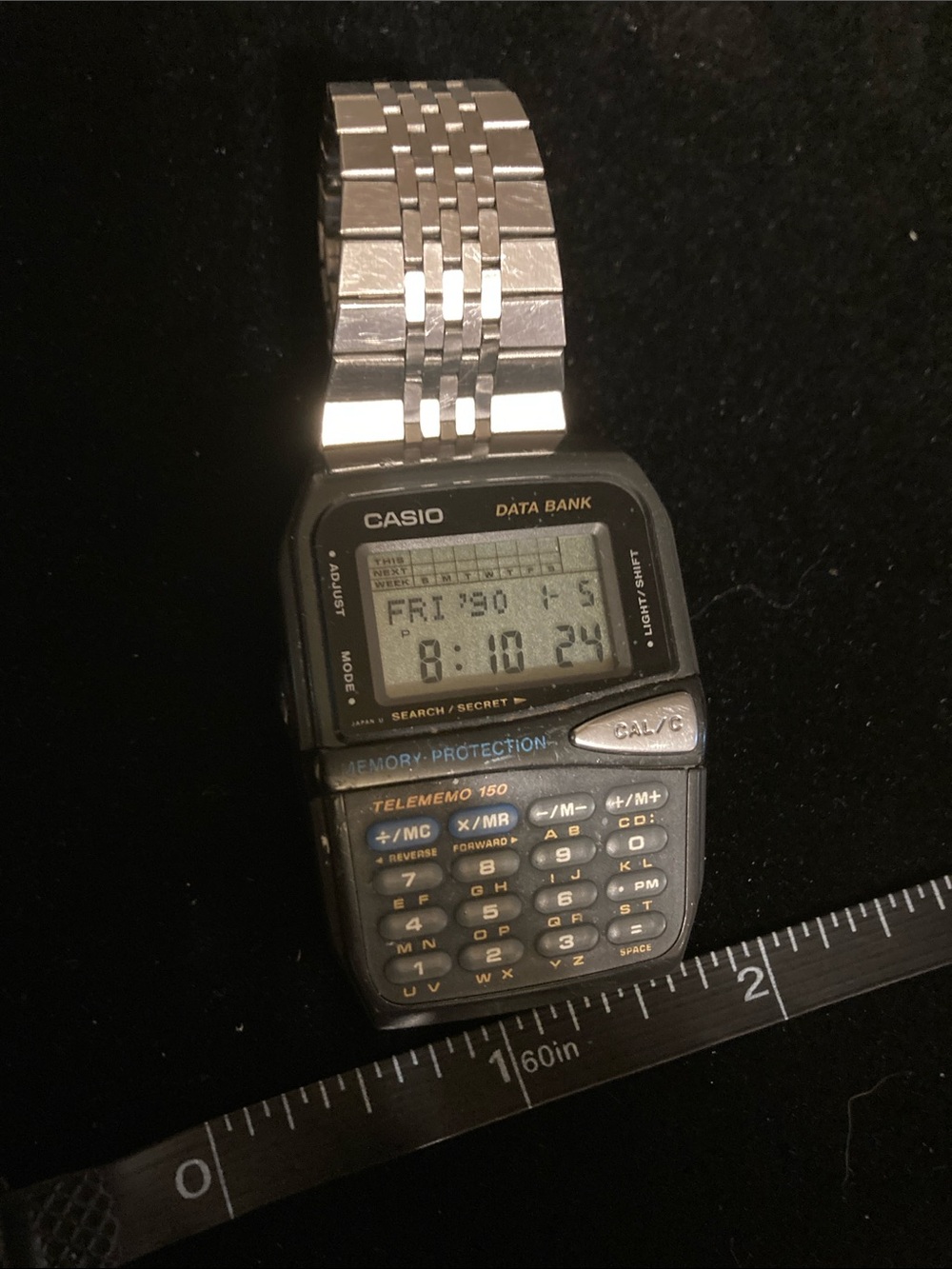 Casio DBM-150 data bank calculator watch , working